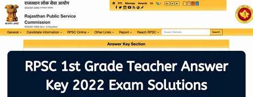 RPSC 1st Grade Answer key 2022 (20 October 2022 GK Paper 1st)-https://myrpsc.in