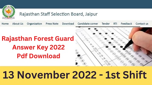 RSMSSB Forest Guard Answer Key 13 November 2022 Shift 1st-https://myrpsc.in