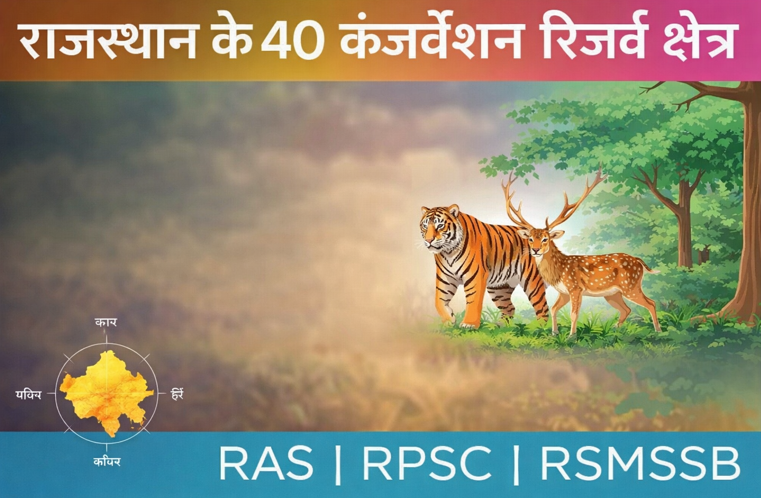 राजस्थान के 40 कंजर्वेशन रिजर्व क्षेत्र | Conservation Reserve In Rajasthan | नवीनतम आकड़े-https://myrpsc.in